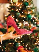 Pantofi dama cu toc fucsia din material textil Zamera