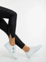 Pantofi sport dama albi din piele ecologica Mikana