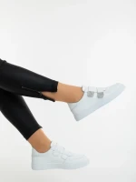Pantofi sport dama albi din piele ecologica Mikana