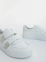 Pantofi sport dama albi din piele ecologica Mikana