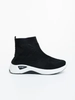 Pantofi sport dama negri cu alb din material textil Iselia