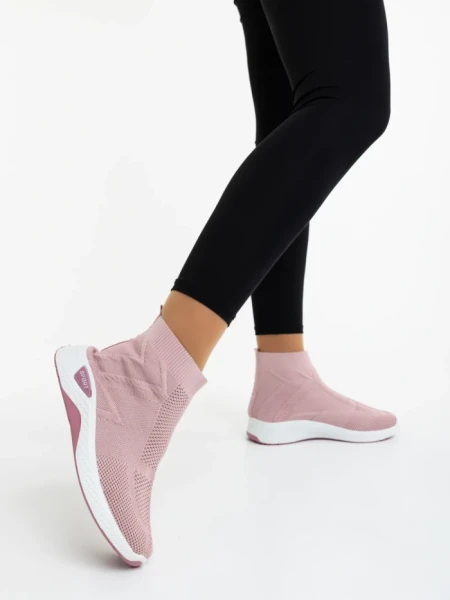 Pantofi sport dama roz din material textil Iselia
