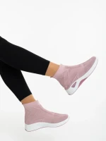 Pantofi sport dama roz din material textil Iselia
