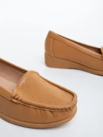 Mocasini dama camel din piele ecologica Belora
