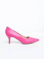 Pantofi dama cu toc fucsia din piele ecologica Maera