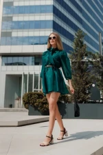 Sandale dama cu toc negre din material textil Rosea