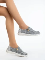 Pantofi casual dama negri din material textil Manara