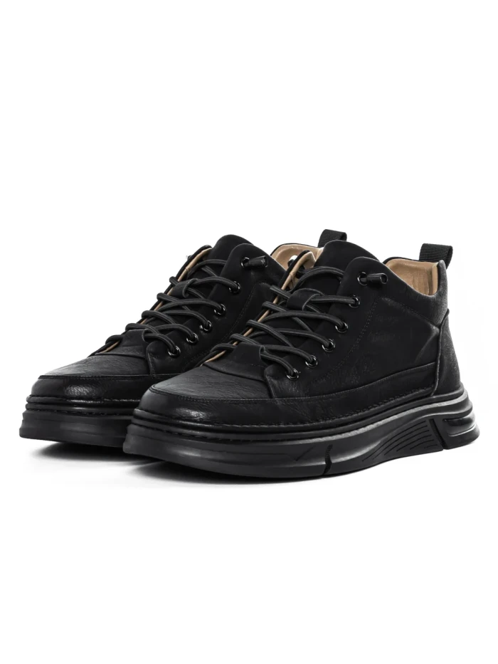 Ghete Barbati din piele naturala E90001 BLACK | ADVANCER