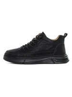 Ghete Barbati din piele naturala E90001 BLACK | ADVANCER