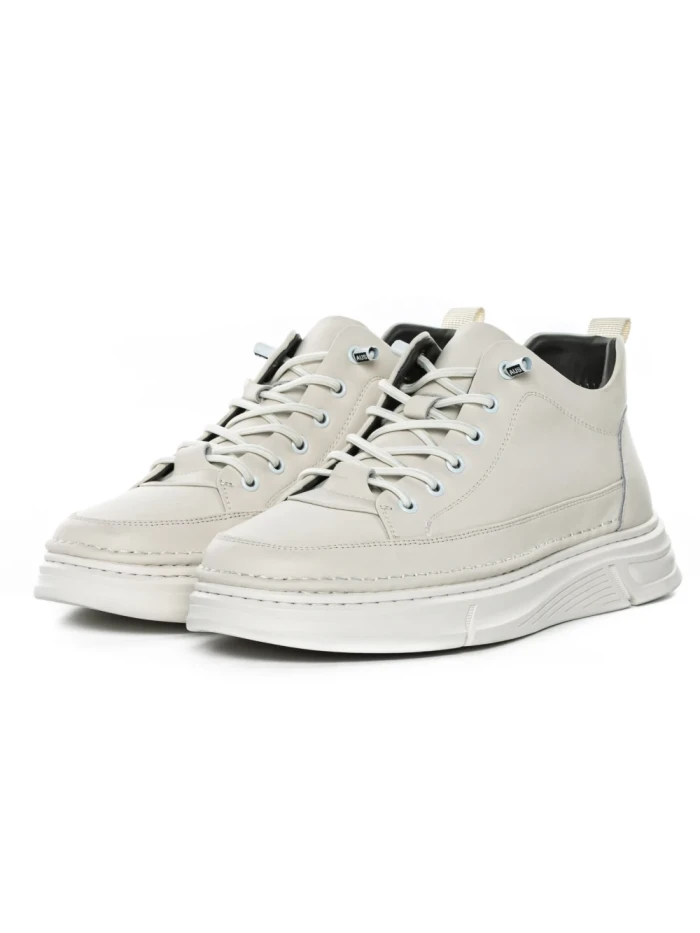 Ghete Barbati din piele naturala E90001 WHITE | ADVANCER