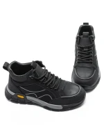Ghete Barbati din piele naturala E90003 BLACK | ADVANCER