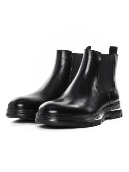 Ghete Barbati din piele naturala Z190330-1 BLACK | ADVANCER