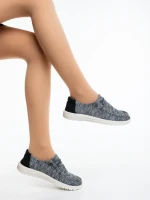Pantofi casual dama negri din material textil Maziva