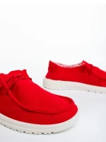 Pantofi casual dama rosii din material textil Mirada