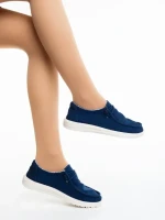 Pantofi casual dama albastri din material textil Mirada