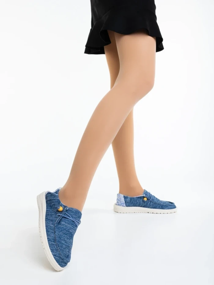 Pantofi casual dama albastri din material textil Midona