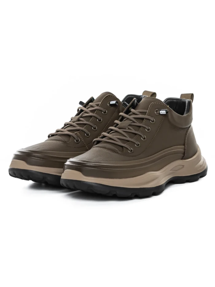 Ghete Barbati din piele naturala E90005 KHAKI | ADVANCER