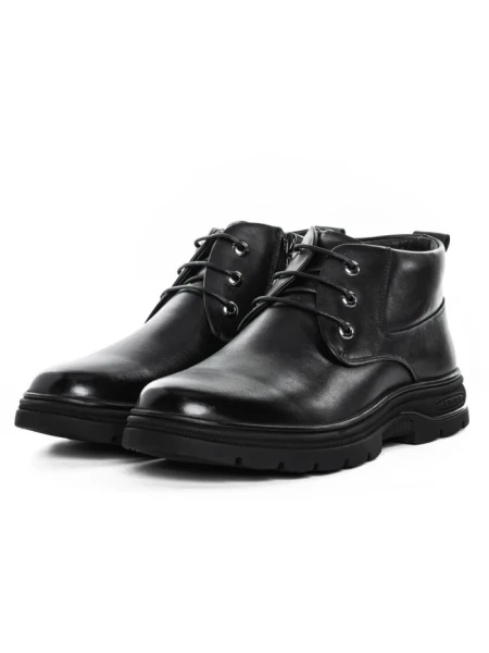 Ghete Barbati din piele naturala 8156R-D BLACK | ADVANCER