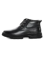 Ghete Barbati din piele naturala 8156R-D BLACK | ADVANCER