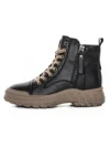 Ghete Dama din piele naturala 1292 BLACK-KHAKI | ADVANCER