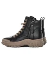Ghete Dama din piele naturala 1292 BLACK-KHAKI | ADVANCER