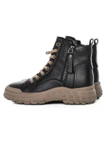 Ghete Dama din piele naturala 1292 BLACK-KHAKI | ADVANCER