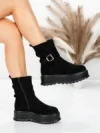Ghete Dama cu Platforma 5W83 BLACK | MEI