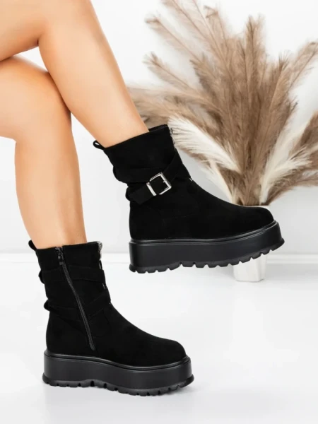 Ghete Dama cu Platforma 5W83 BLACK | MEI