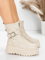 Ghete Dama cu Platforma 5W83 BEIGE | MEI