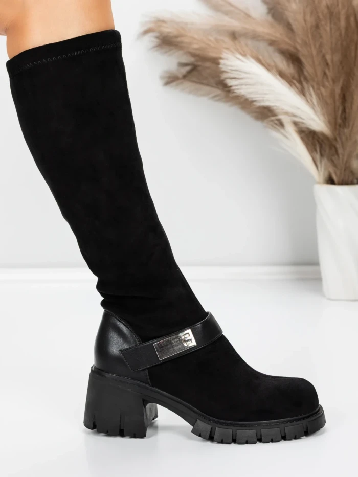 Cizme Dama cu Toc 57WL7 BLACK | MEI