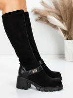 Cizme Dama cu Toc 57WL7 BLACK | MEI