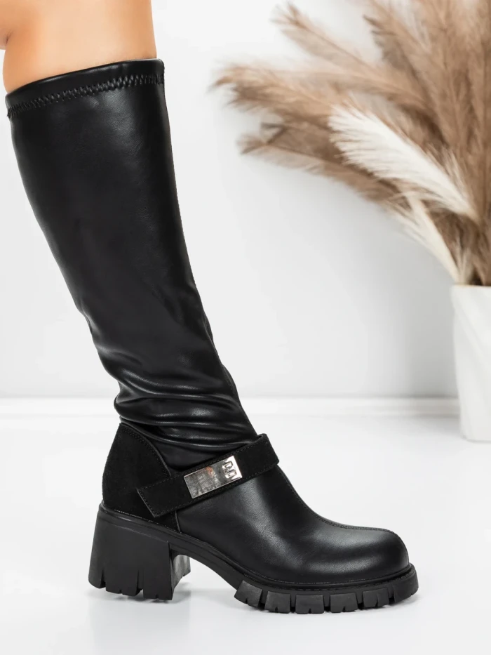 Cizme Dama cu Toc 57WL7 BLACK | MEI