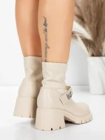 Ghete Dama cu Platforma 57WL8 BEIGE | MEI