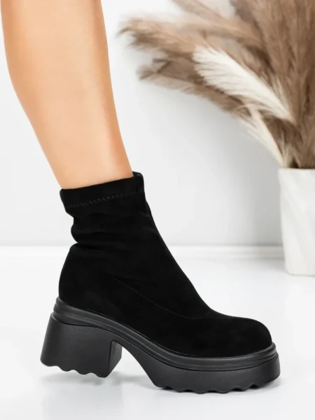Ghete Dama cu Platforma 57WL10 BLACK | MEI