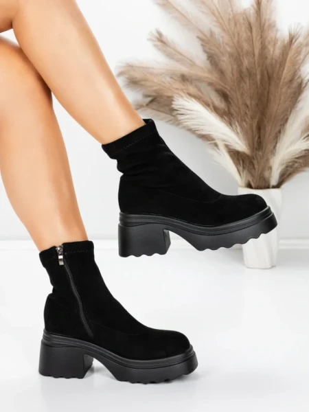 Ghete Dama cu Platforma 57WL10 BLACK | MEI