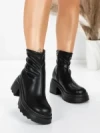 Ghete Dama cu Platforma 57WL10 BLACK | MEI