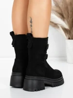 Ghete Dama cu Platforma 5W80 BLACK | MEI