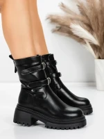 Ghete Dama cu Platforma 5W80 BLACK | MEI