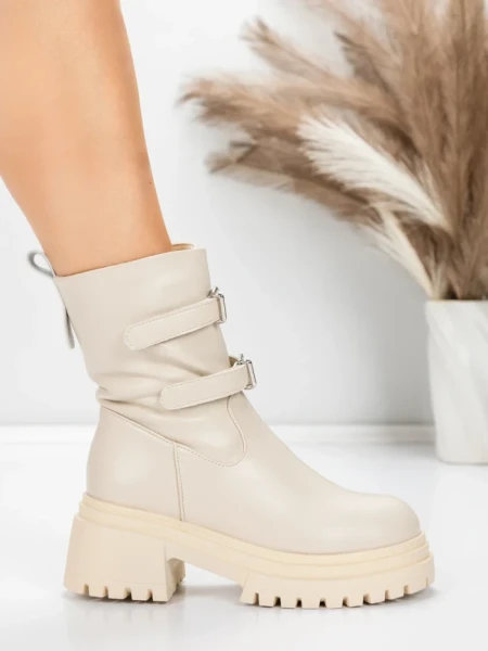 Ghete Dama cu Platforma 5W80 BEIGE | MEI