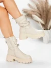 Ghete Dama cu Platforma 5W80 BEIGE | MEI