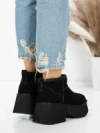 Ghete Dama din piele naturala 5W70 BLACK | PANTOFUL