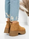 Ghete Dama din piele naturala 5W70 YELLOW | PANTOFUL