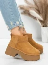 Ghete Dama din piele naturala 5W70 YELLOW | PANTOFUL