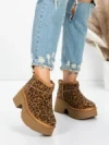 Ghete Dama din piele naturala 5W70 LEOPARD PRINT | PANTOFUL