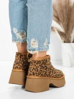 Ghete Dama din piele naturala 5W70 LEOPARD PRINT | PANTOFUL