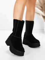 Ghete Dama din piele naturala 5W71 BLACK | PANTOFUL