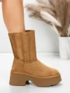 Ghete Dama din piele naturala 5W71 YELLOW | PANTOFUL