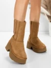 Ghete Dama din piele naturala 5W71 YELLOW | PANTOFUL