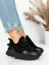 Pantofi Casual Dama din piele naturala 58W26 BLACK | PANTOFUL