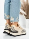 Pantofi Casual Dama din piele naturala 58W26 YELLOW-LEOPARD | PANTOFUL